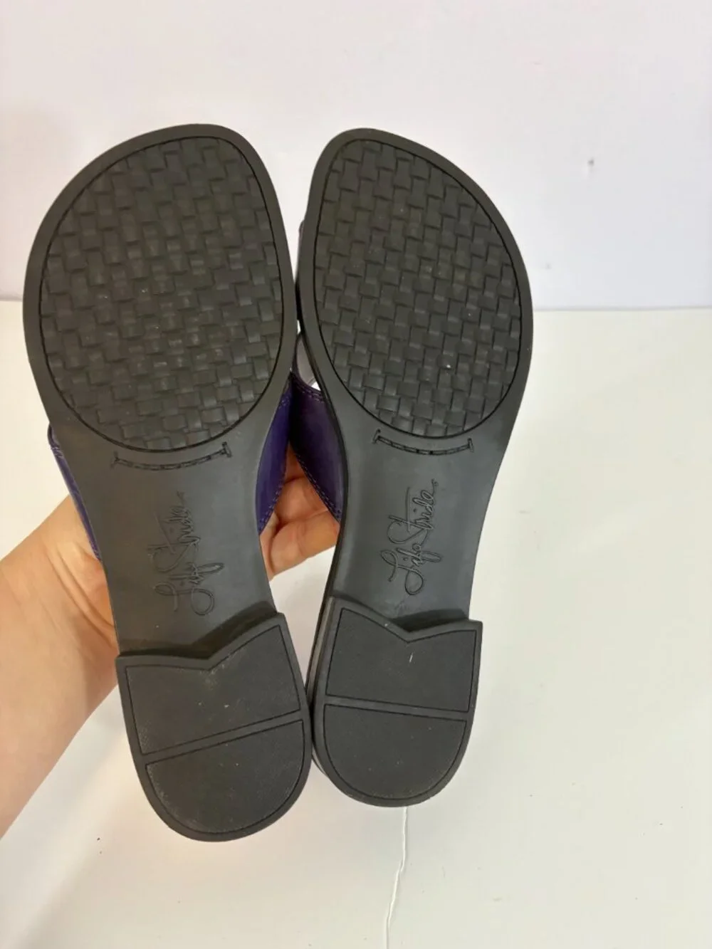 Life Stride Tammy Exotic Purple Flat Slide Sandals Open Toe 6 Wide - Picture 5 of 5